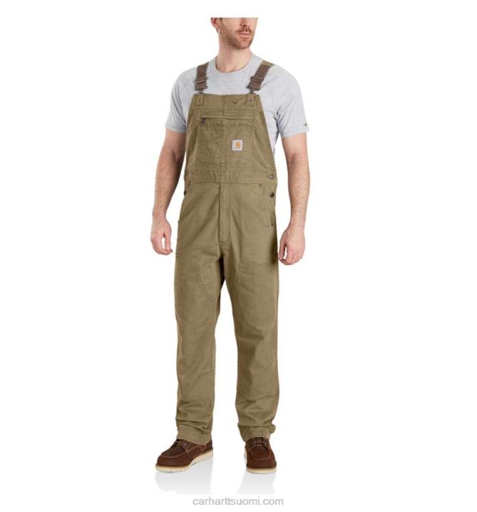 tumma khaki miehet Carhartt jyrkkä flex rento istuvuus canvas-lappuhaalari 4NNJ75