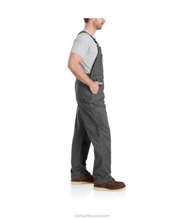 tumma khaki miehet Carhartt jyrkkä flex rento istuvuus canvas-lappuhaalari 4NNJ75