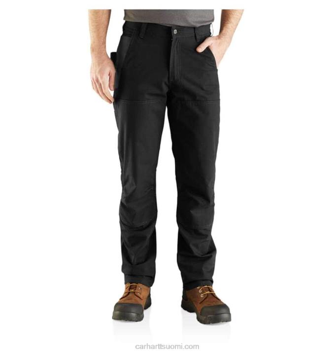 musta miehet Carhartt teräksinen luja flex rented fit kaksinkertainen etukäyttöön työhousut 4NNJ57