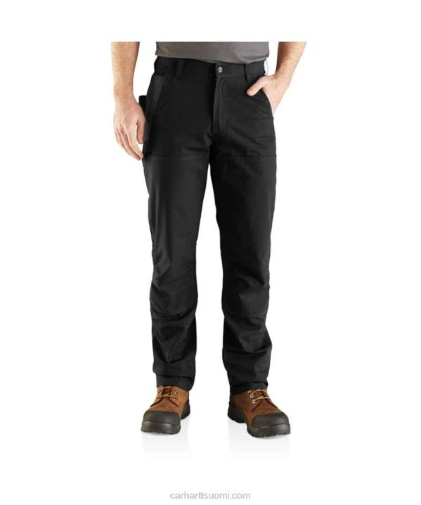 musta miehet Carhartt teräksinen luja flex rented fit kaksinkertainen etukäyttöön työhousut 4NNJ57