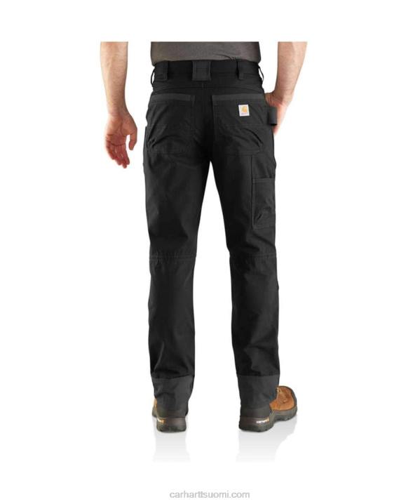 musta miehet Carhartt teräksinen luja flex rented fit kaksinkertainen etukäyttöön työhousut 4NNJ57