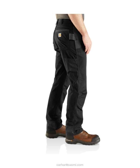 musta miehet Carhartt teräksinen luja flex rented fit kaksinkertainen etukäyttöön työhousut 4NNJ57