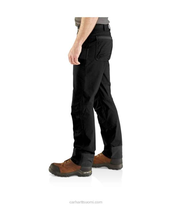 musta miehet Carhartt teräksinen luja flex rented fit kaksinkertainen etukäyttöön työhousut 4NNJ57