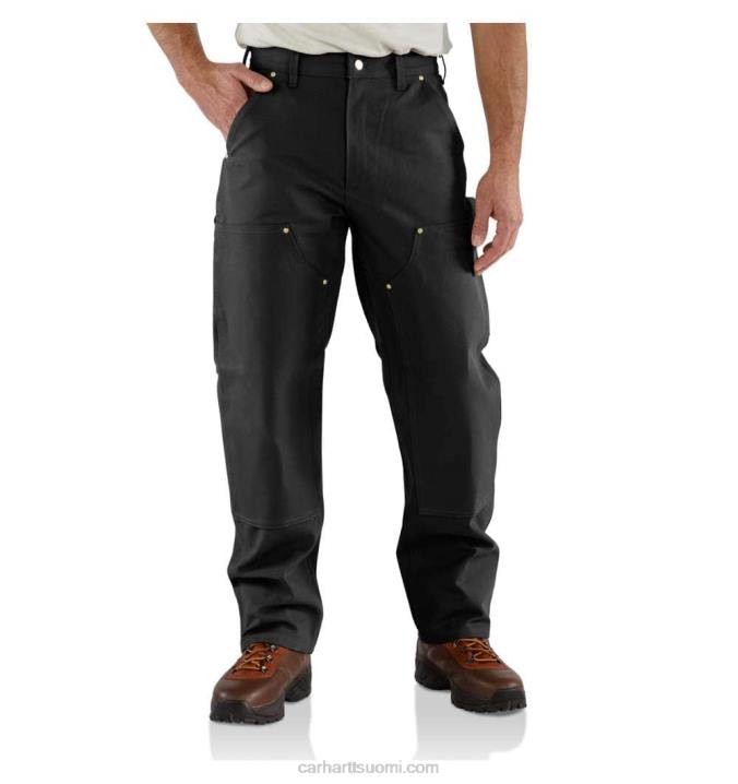 musta miehet Carhartt väljä istuvuus kiinteä ankka kaksinkertainen etukäyttöön työhousut 4NNJ63