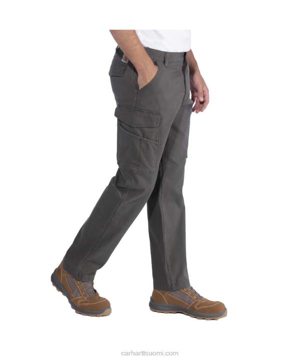 tumma khaki miehet Carhartt jäykkä joustava, rento istuvuus canvas cargo työhousut 4NNJ69