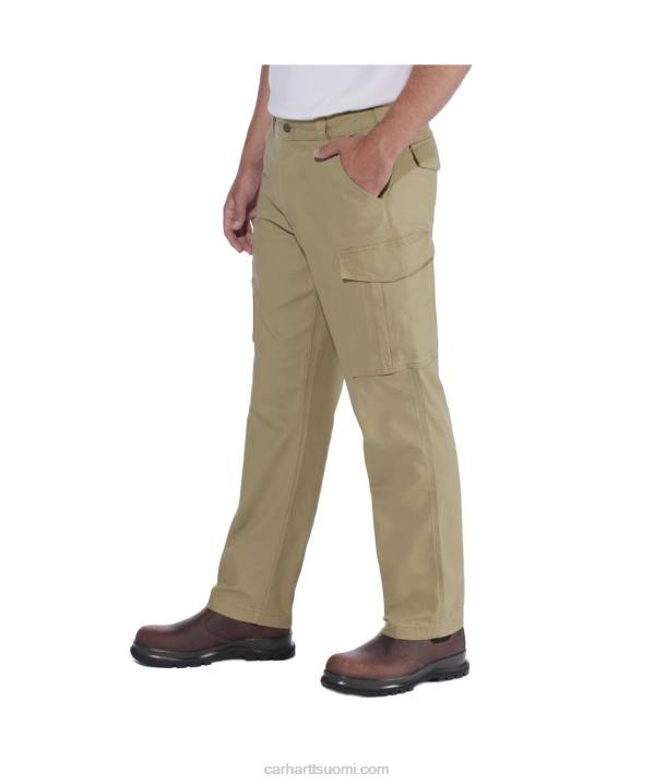 tumma khaki miehet Carhartt jäykkä joustava, rento istuvuus canvas cargo työhousut 4NNJ69