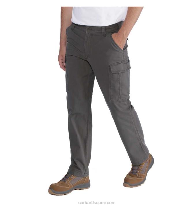 tumma khaki miehet Carhartt jäykkä joustava, rento istuvuus canvas cargo työhousut 4NNJ69