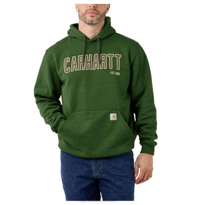 arborvitae kanerva miehet Carhartt löysä istuvuus, keskipainoinen huopalogograafinen collegepaita 4NNJ42