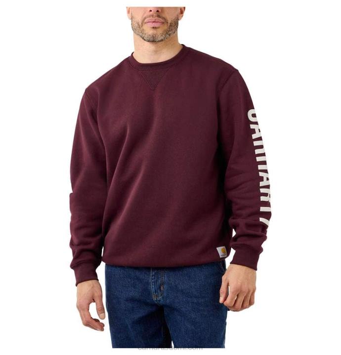 hiilikanerva miehet Carhartt väljä istuvuus, keskipainoinen pyöreäkaula-logoinen hihainen graafinen collegepaita 4NNJ41