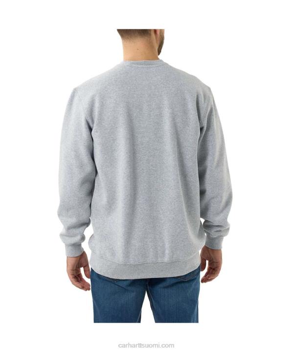 kanervanharmaa miehet Carhartt löysä istuvuus, keskipainoinen pyöreäkaula-logoinen collegepaita 4NNJ45