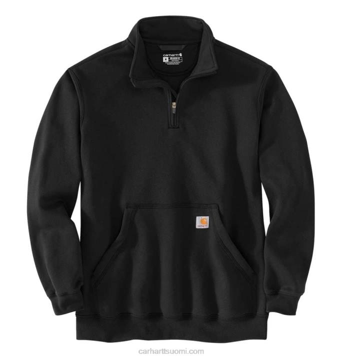 musta miehet Carhartt löysä istuvuus, keskipainoinen neljännesvetoketjullinen mallineulepaita 4NNJ47