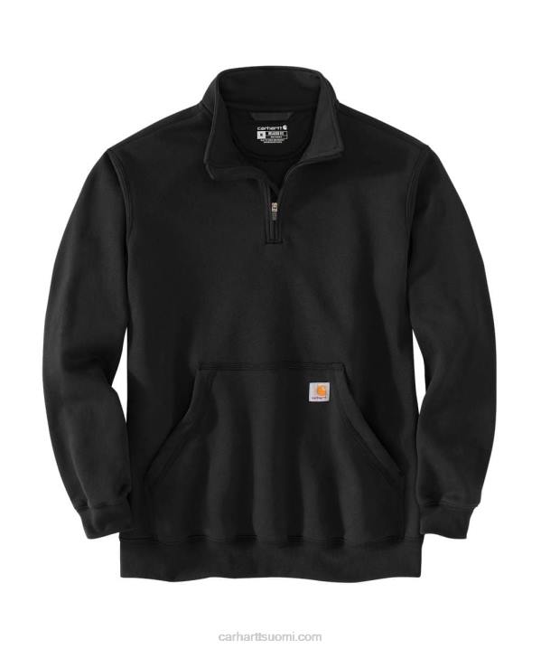 musta miehet Carhartt löysä istuvuus, keskipainoinen neljännesvetoketjullinen mallineulepaita 4NNJ47