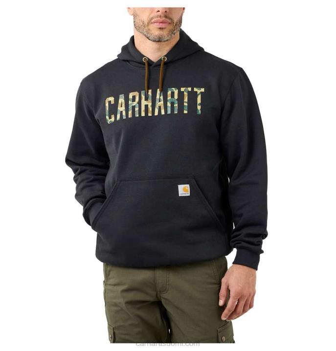 musta miehet Carhartt väljä istuvuus, keskipainoinen camo-logograafinen collegepaita 4NNJ46
