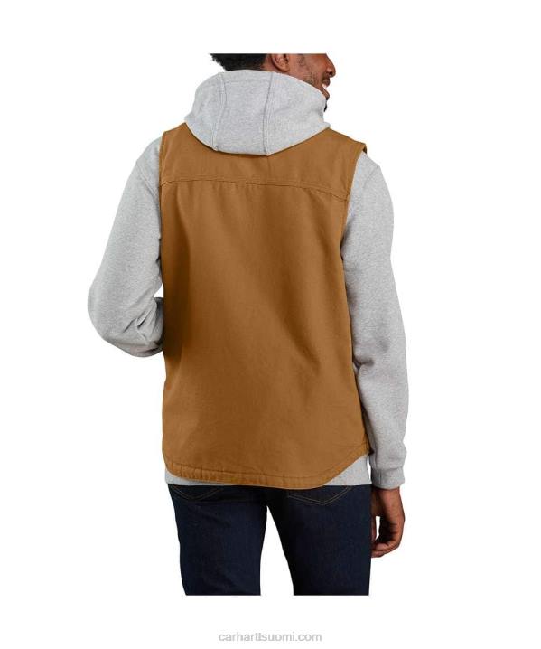 musta miehet Carhartt löysä istuvuus pesty ankka sherpa-vuorattu pila-kaulusliivi 4NNJ107
