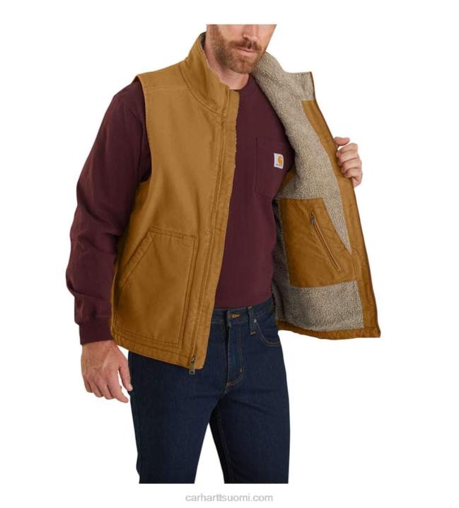 musta miehet Carhartt löysä istuvuus pesty ankka sherpa-vuorattu pila-kaulusliivi 4NNJ107