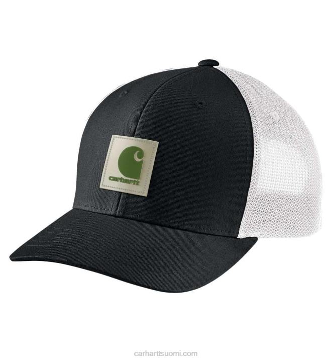 musta arborvitae miehet Carhartt vankka, joustava twill mesh-back logo patch cap 4NNJ87