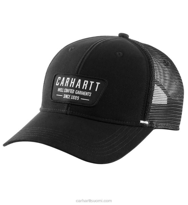 musta miehet Carhartt kangas verkkoselkäpuolella muotoiltu patch cap 4NNJ90