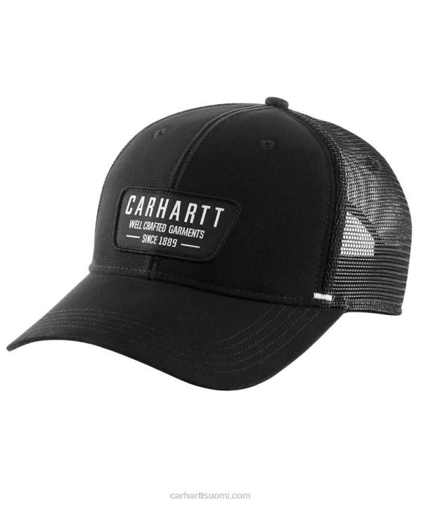 musta miehet Carhartt kangas verkkoselkäpuolella muotoiltu patch cap 4NNJ90
