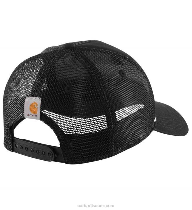 musta miehet Carhartt kangas verkkoselkäpuolella muotoiltu patch cap 4NNJ90
