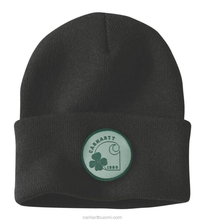 musta miehet Carhartt neulo shamrock patch pipo 4NNJ81