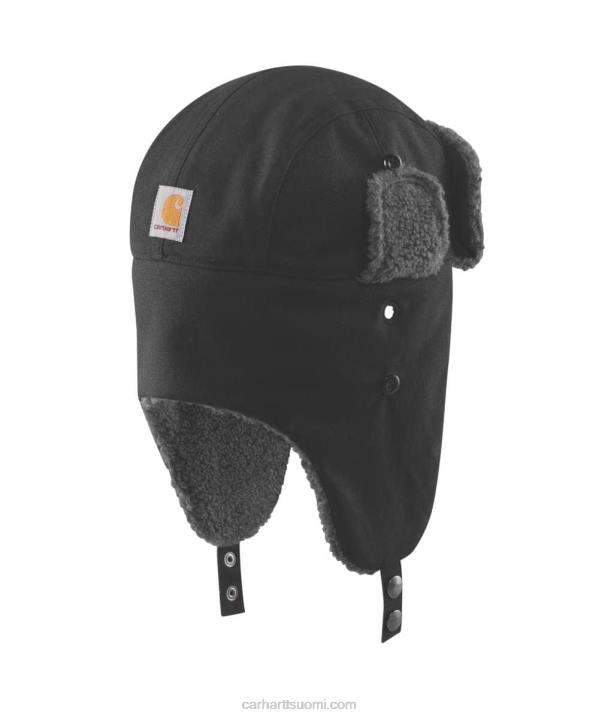 musta miehet Carhartt sateen puolustaja canvas trapper hattu 4NNJ10