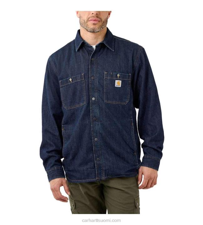 jäätikkö miehet Carhartt Rento istuva denim fleecevuorattu paita 4NNJ109