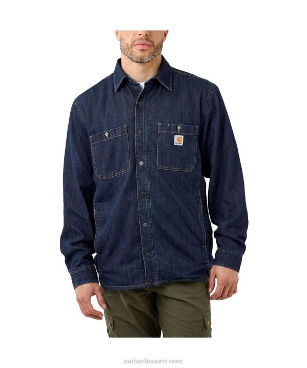 jäätikkö miehet Carhartt Rento istuva denim fleecevuorattu paita 4NNJ109