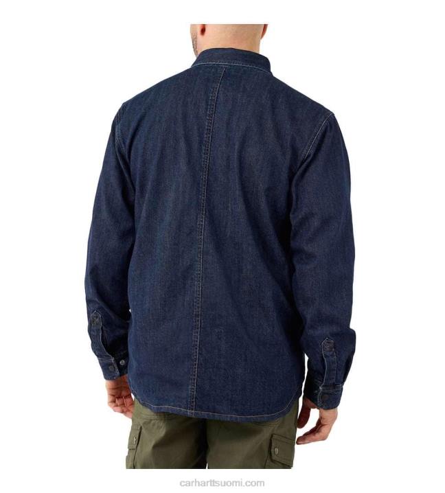 jäätikkö miehet Carhartt Rento istuva denim fleecevuorattu paita 4NNJ109