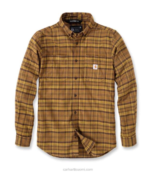 maltaat miehet Carhartt jäykkä flex rento istuvuus keskipainoinen flanelli pitkähihainen ruudullinen paita 4NNJ110