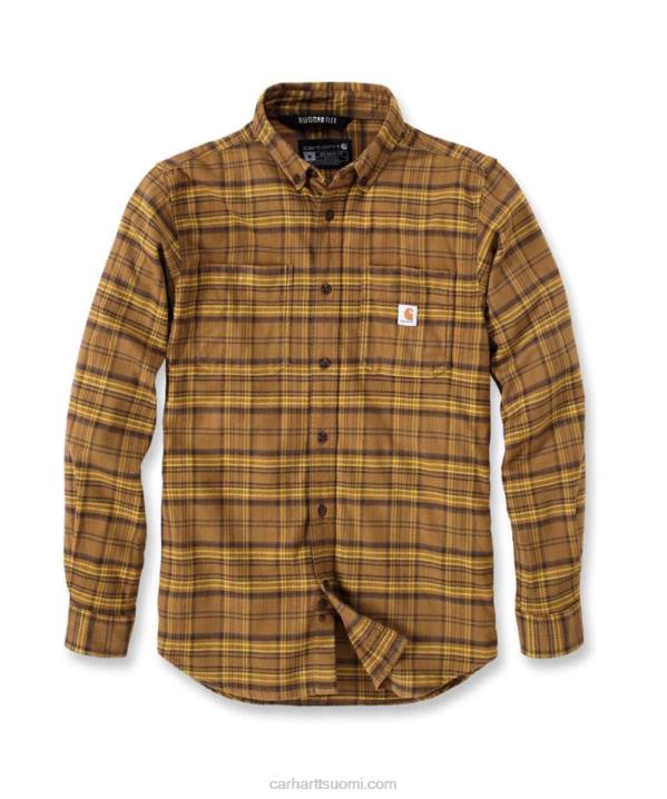maltaat miehet Carhartt jäykkä flex rento istuvuus keskipainoinen flanelli pitkähihainen ruudullinen paita 4NNJ110