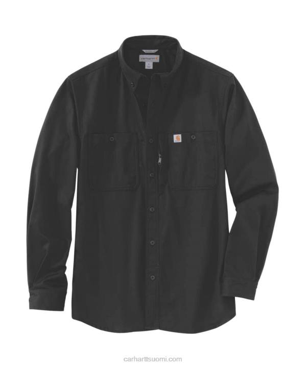 musta miehet Carhartt Kestävä ammattisarjan rento istuvuus canvas pitkähihainen työpaita 4NNJ114
