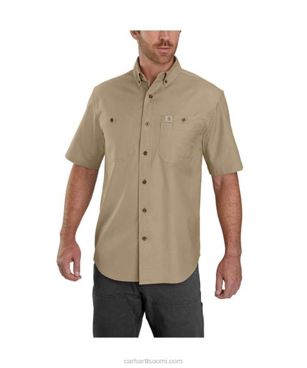 tumma khaki miehet Carhartt Kestävä flex rigby lyhythihainen työpaita 4NNJ113