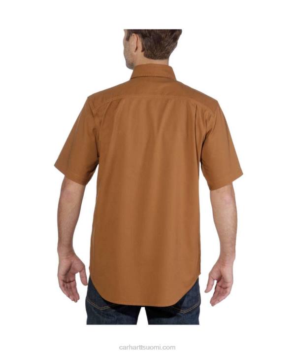 tumma khaki miehet Carhartt Kestävä flex rigby lyhythihainen työpaita 4NNJ113