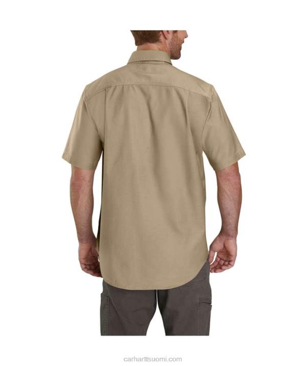 tumma khaki miehet Carhartt Kestävä flex rigby lyhythihainen työpaita 4NNJ113