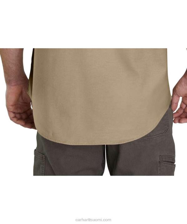 tumma khaki miehet Carhartt Kestävä flex rigby lyhythihainen työpaita 4NNJ113