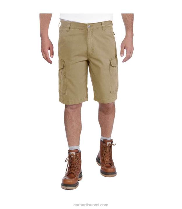 tumma khaki miehet Carhartt rugged flex relaxed fit canvas cargo work short 4NNJ149