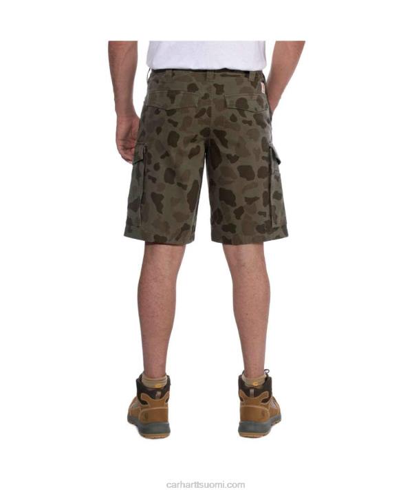 tumma khaki miehet Carhartt rugged flex relaxed fit canvas cargo work short 4NNJ149