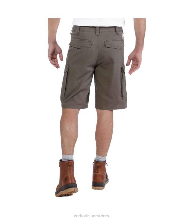 tumma khaki miehet Carhartt rugged flex relaxed fit canvas cargo work short 4NNJ149