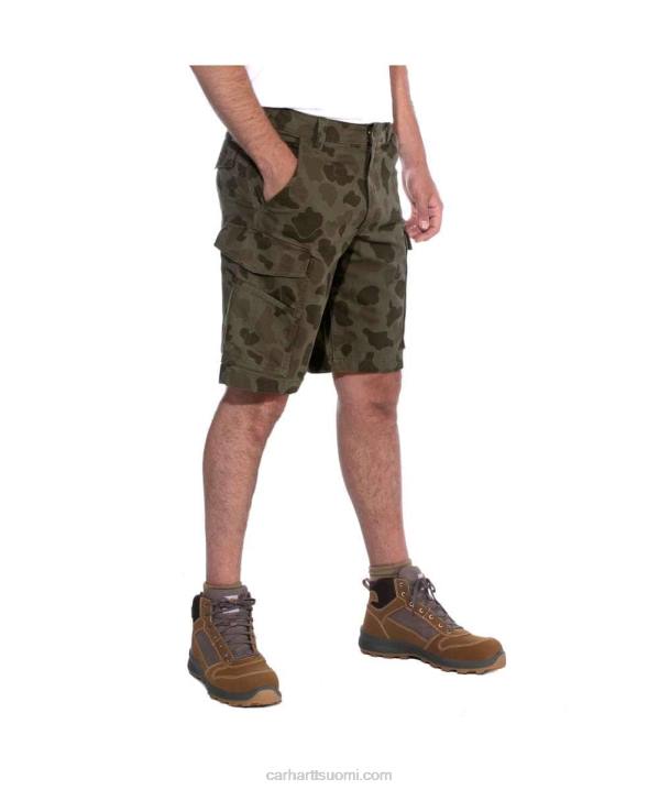 tumma khaki miehet Carhartt rugged flex relaxed fit canvas cargo work short 4NNJ149