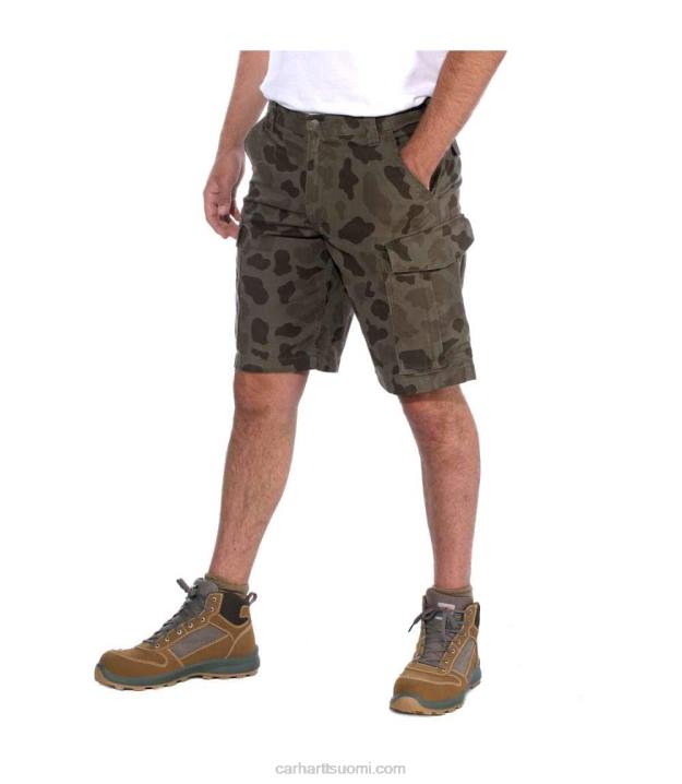 tumma khaki miehet Carhartt rugged flex relaxed fit canvas cargo work short 4NNJ149