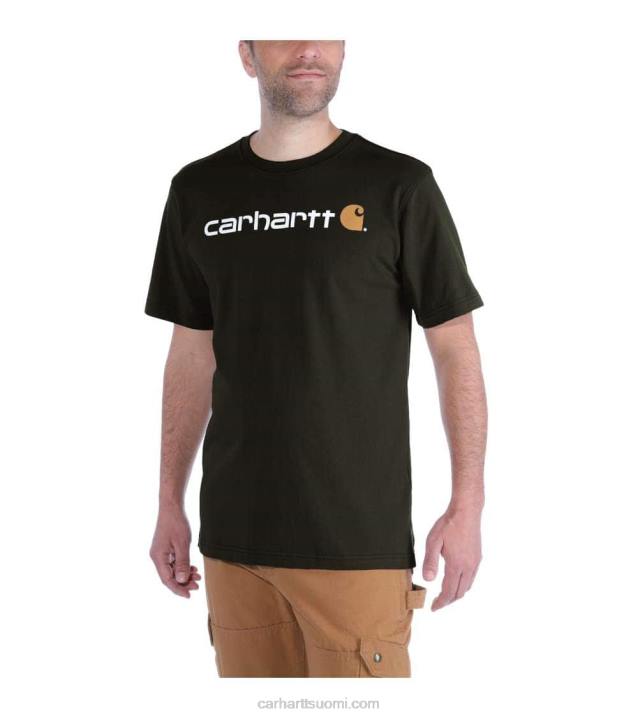 alppisininen kanerva miehet Carhartt rennon mallin raskas lyhythihainen logograafinen t-paita 4NNJ127
