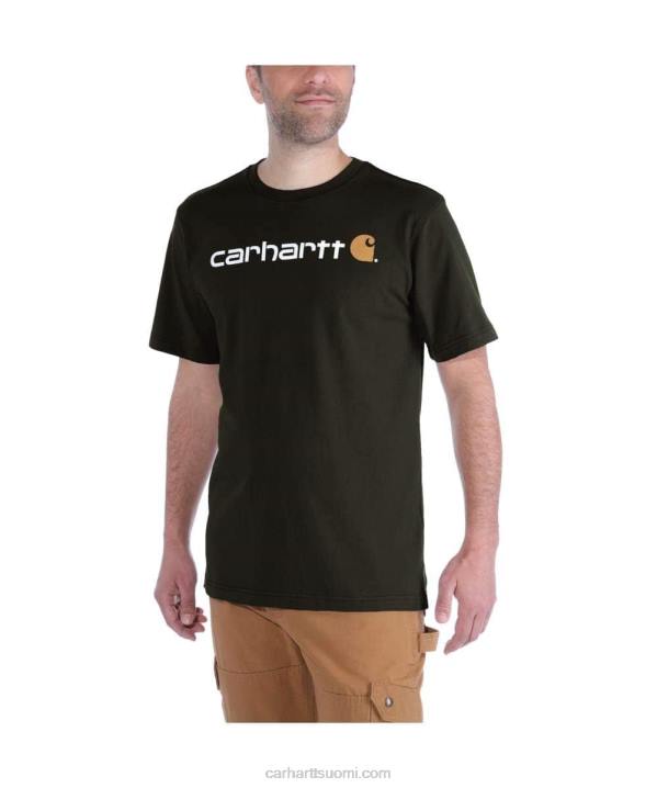 alppisininen kanerva miehet Carhartt rennon mallin raskas lyhythihainen logograafinen t-paita 4NNJ127