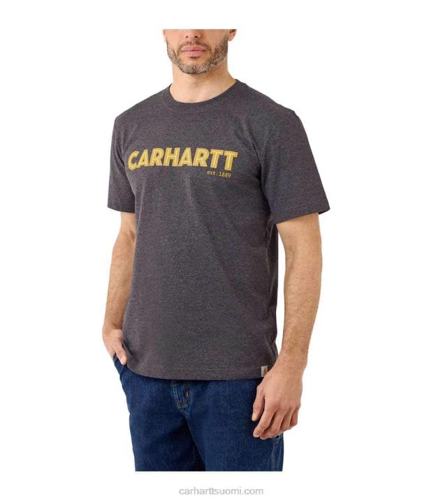 hiilikanerva miehet Carhartt rennon mallin raskas lyhythihainen logograafinen t-paita 4NNJ134