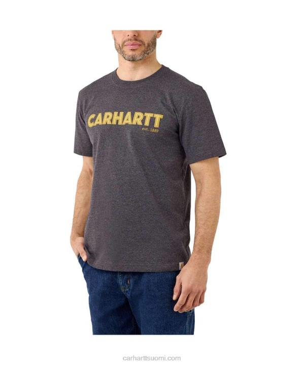 hiilikanerva miehet Carhartt rennon mallin raskas lyhythihainen logograafinen t-paita 4NNJ134