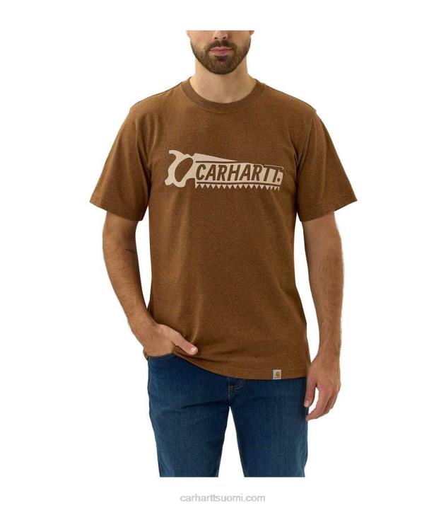 hiilikanerva miehet Carhartt rennon mallin raskas lyhythihainen sahagraafinen t-paita 4NNJ138