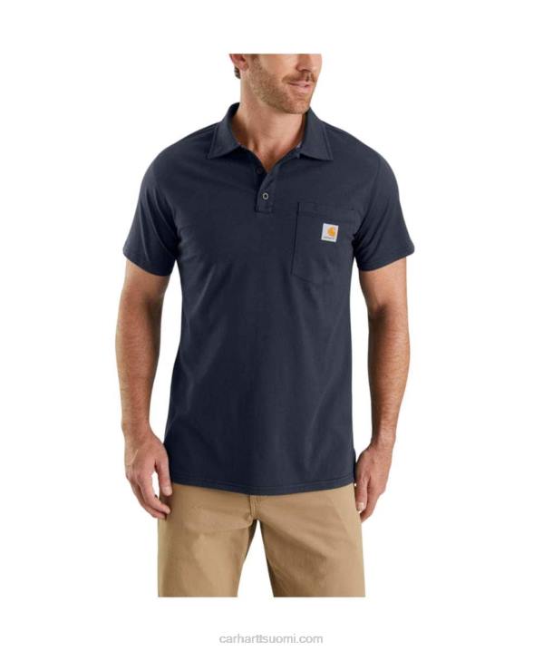 musta miehet Carhartt Force rento istuvuus keskipainoinen lyhythihainen taskupoolo 4NNJ131
