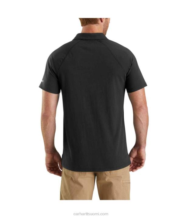 musta miehet Carhartt Force rento istuvuus keskipainoinen lyhythihainen taskupoolo 4NNJ131