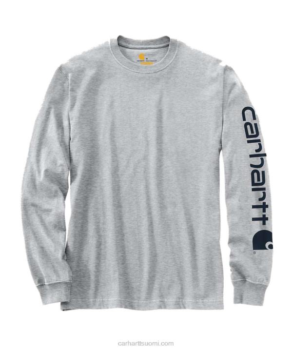musta miehet Carhartt rennon istuvuuden raskas pitkähihainen logohihainen graafinen t-paita 4NNJ130