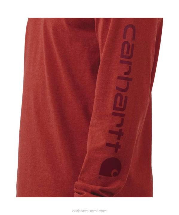 musta miehet Carhartt rennon istuvuuden raskas pitkähihainen logohihainen graafinen t-paita 4NNJ130