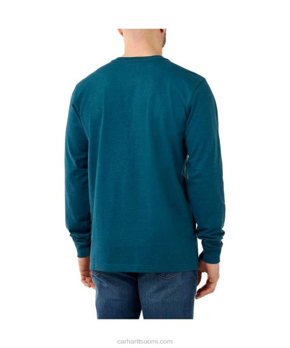 musta miehet Carhartt rennon istuvuuden raskas pitkähihainen logohihainen graafinen t-paita 4NNJ130